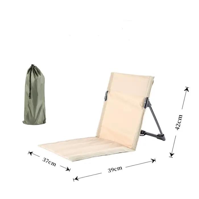 Chaise de Camping pliable en métal, coussin de dossier simple paresseux pour jardin extérieur, parc de plage, chaise Portable, coussin de pelouse paresseux
