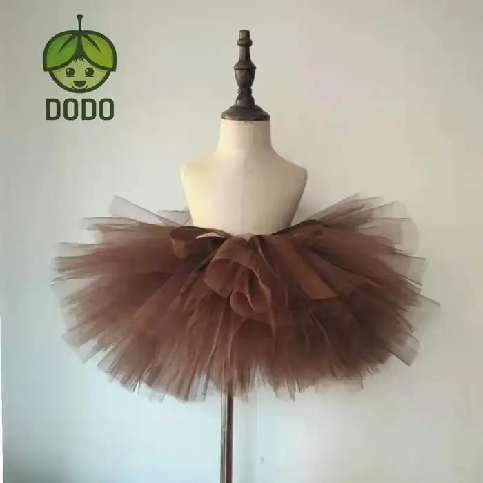 Jupe tutu couleur marron café pour enfants