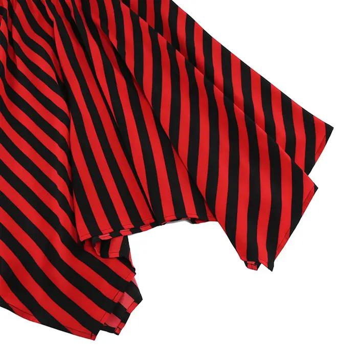 Jupe femme mode noir rouge couleur bloc rayure