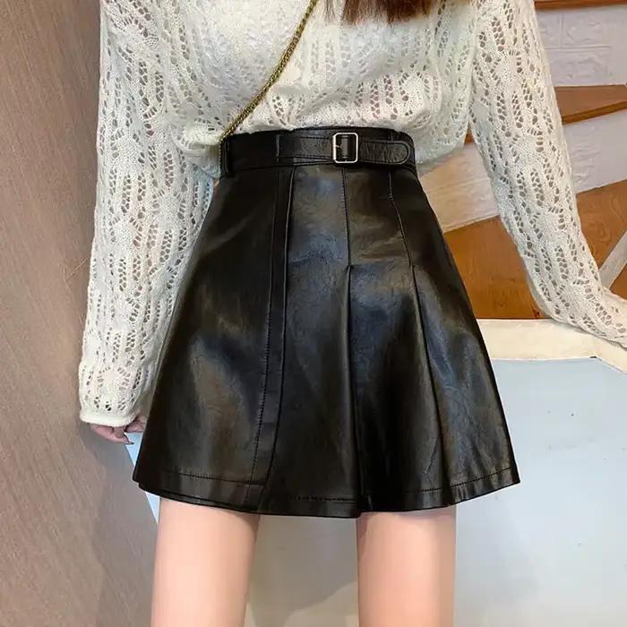 Nouvelle jupe en similicuir 2025 pour femme