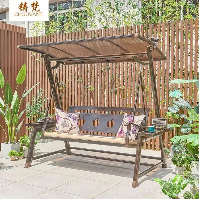 Balançoire de Patio en aluminium, chaise à bascule de jardin, ensemble de balançoires à trois places, canapé suspendu moderne, chaise de loisirs, balançoire d'extérieur pour adultes