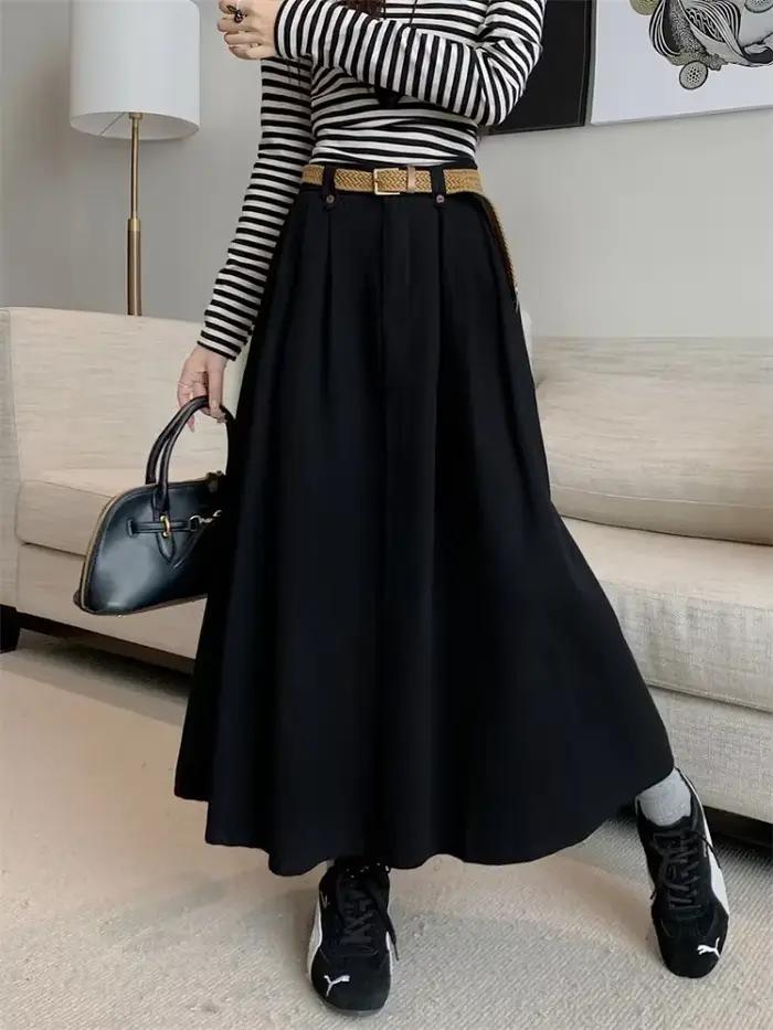 Jupe trapèze taille haute pour femme