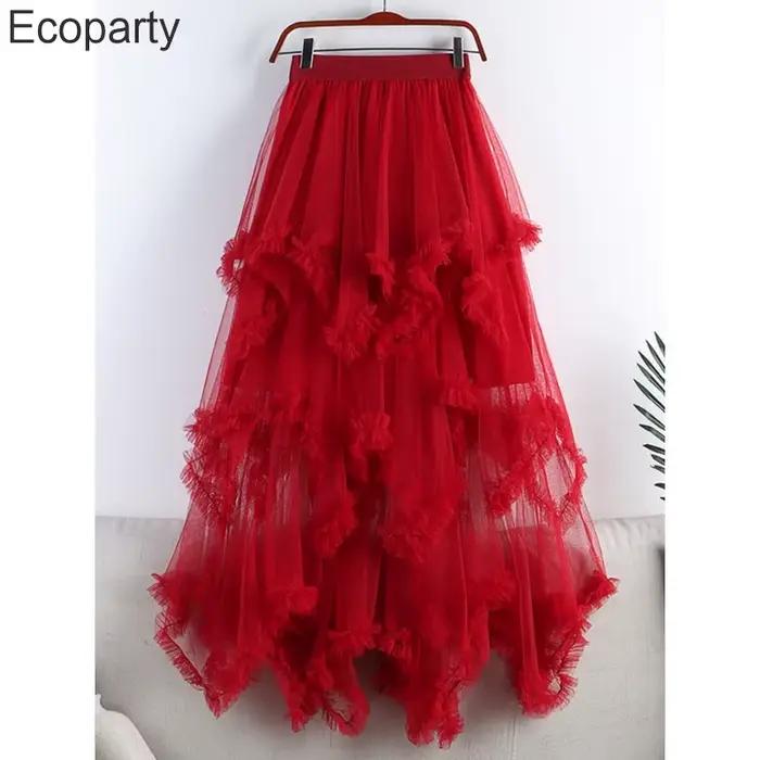 Jupe longue en tulle pour femme