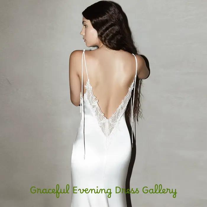 Robe de soirée classique en satin blanc