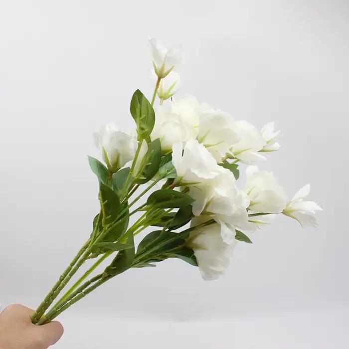 Fleurs artificielles Lisianthus à longue tige, branche d'arrangement de fausses fleurs pour centre de table, bouquet, décoration de maison et de mariage