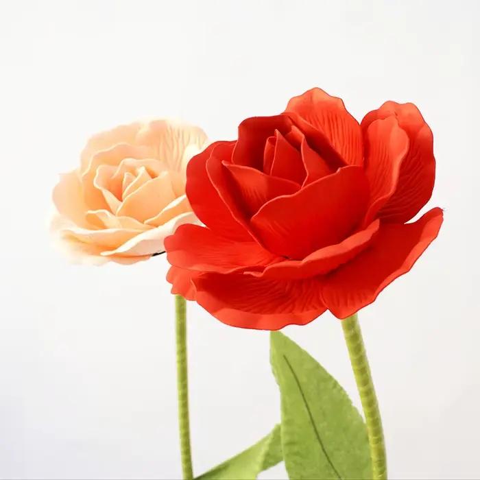 Fleur artificielle géante, grande mousse avec tiges, pour décor de fond de mariage, pour fenêtre, pour la saint-valentin