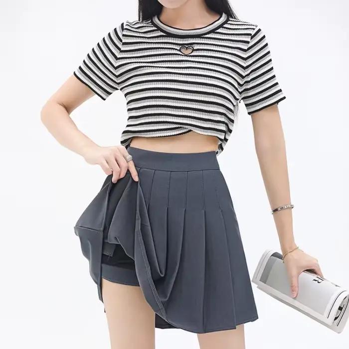 Jupe plissée à taille élastique