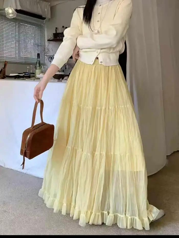 Jupe plissée élégante pour femme avec taille élastique
