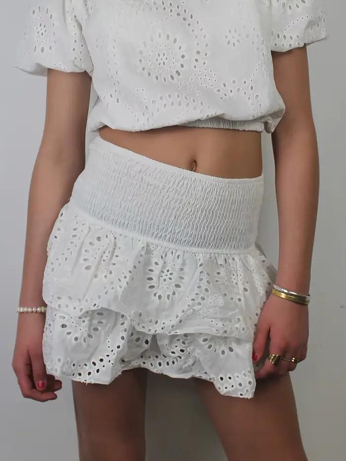 Mini jupe froncée pour femmes, ligne a, taille haute, jupe à volants superposés pour fête d'été, club, blanc, rose, multi, été 2024