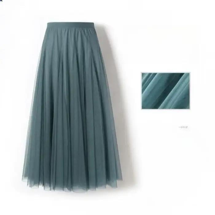 Jupe plissée évasée en maille pour femme
