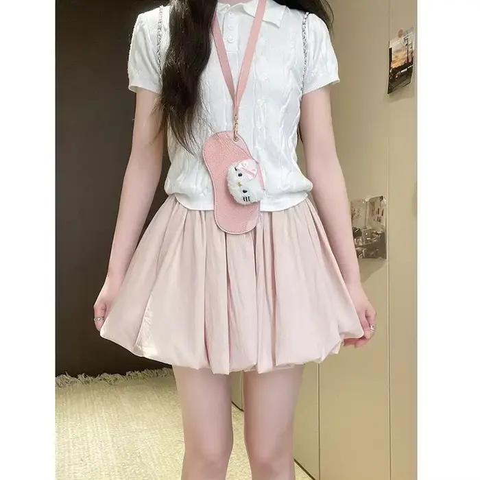 Jupe courte bouffante style coréen pour femme
