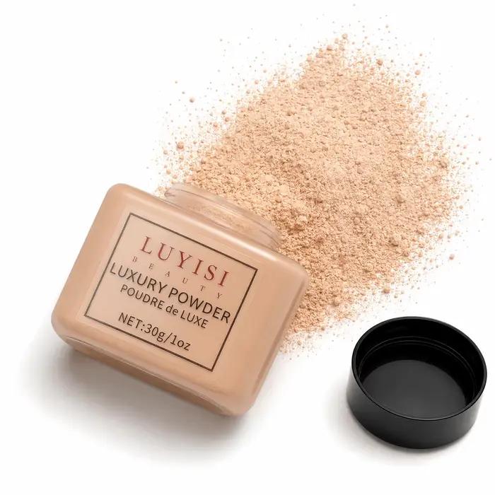 Poudre libre de luxe pour la beauté, poudre de finition et fixatrice pour une peau lisse et mate, poudre visage translucide et légère, longue tenue.