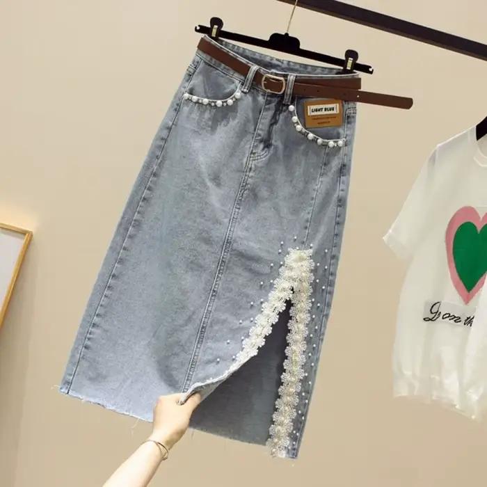 Jupe en jean de style coréen pour femme