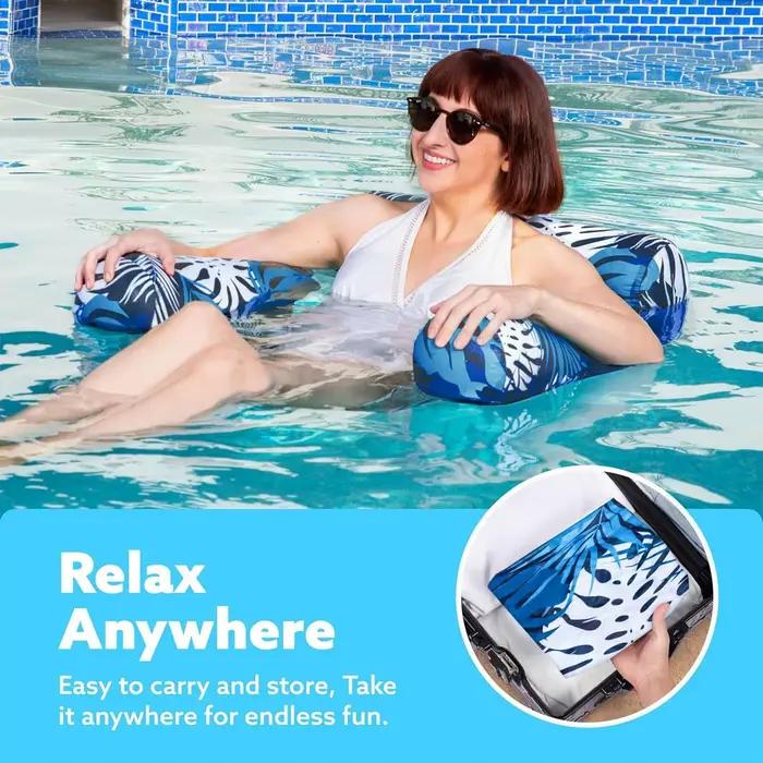 Fauteuil hamac gonflable pour piscine, lit flottant, chaise longue pliable pour piscine, flotteurs de piscine robustes pour adultes