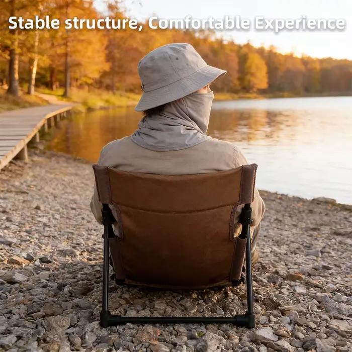 Chaise de camping pliable pour extérieur, jardin, parc, chaise longue individuelle avec dossier et coussin, pour pique-nique, camping, plage