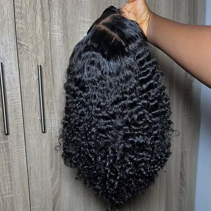 Perruque synthétique courte bouclée style bob, 13x4 HD, avec dentelle frontale complète, pré-épilée, nœuds blanchis, sans colle, pour femmes noires