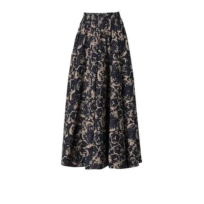Jupe longue à imprimé floral pour femmes