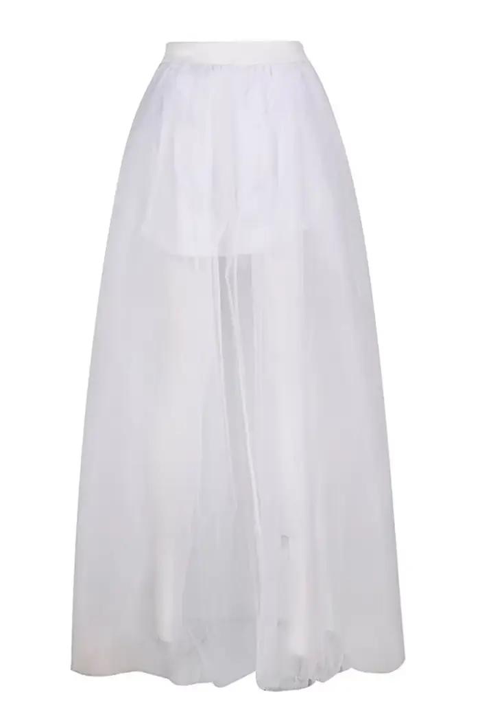Jupon Long en Tulle Noir pour Femme