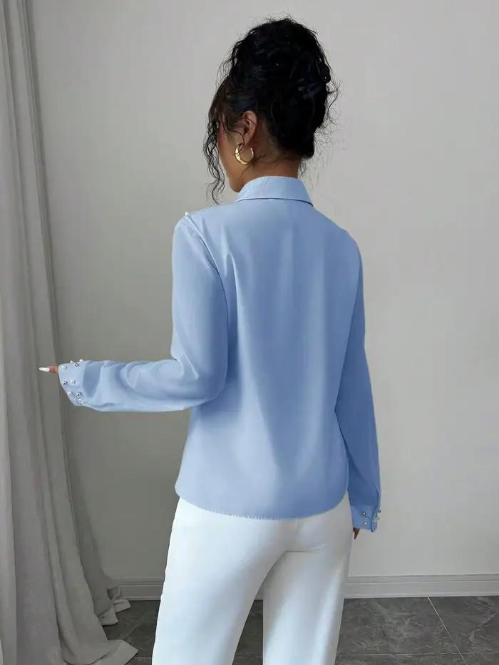 Chemise à manches longues pour femme, tenue quotidienne élégante et confortable, parfaite pour les paramètres décontractés et de bureau