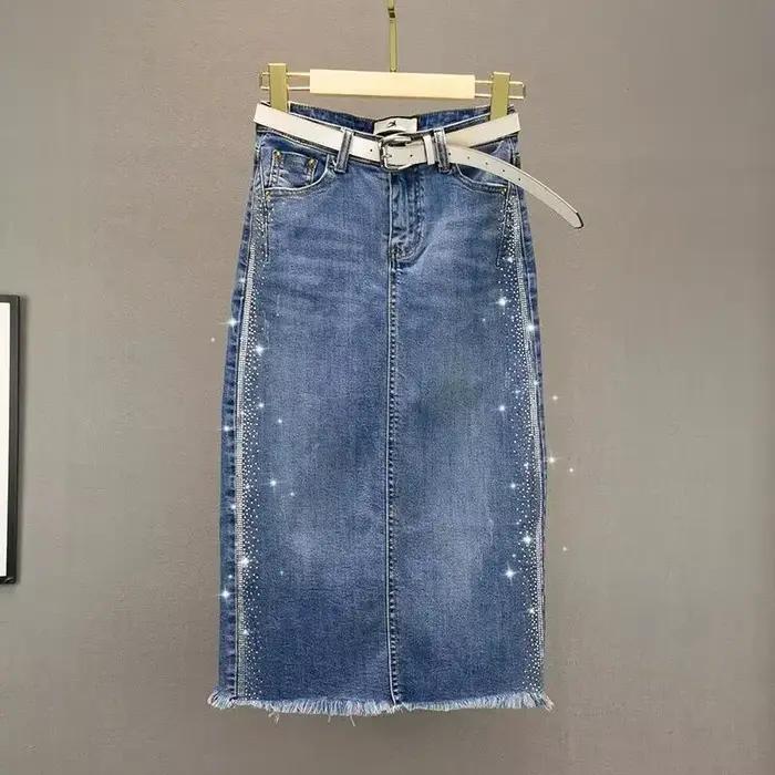 Femme jupe en jean taille haute jupes