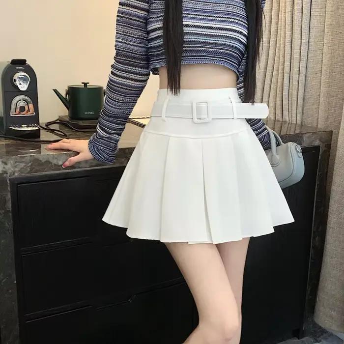 Mini jupes plissées femmes taille haute esthétique Preppy tout-match été Kawaii vêtements mignon mode coréenne Мини Юбки filles Pure