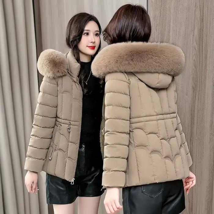 Hiver 2025 nouvelle doudoune femmes Parkas mode haute qualité chaud coton rembourré manteau dames court pardessus à capuche hauts