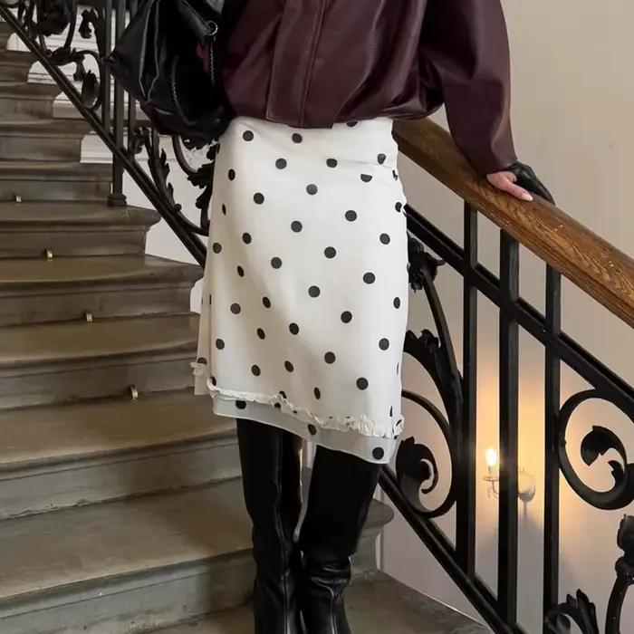 Jupes d'été à pois pour femmes