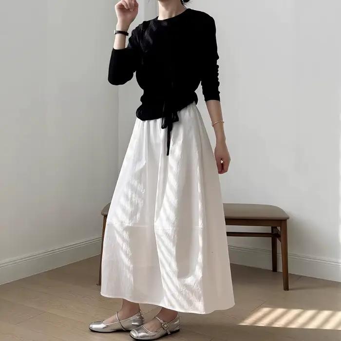 Jupe longue blanche printemps-été pour femme