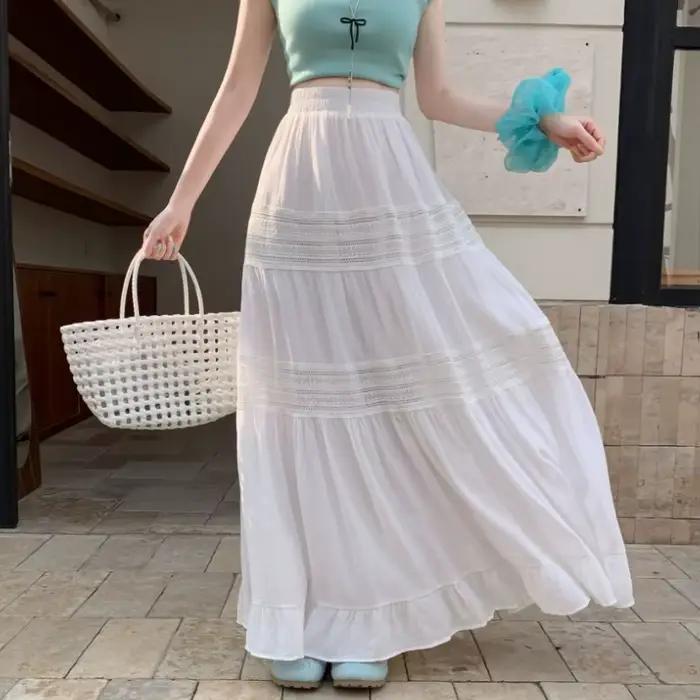 105cm Maxi jupes longues femmes printemps été