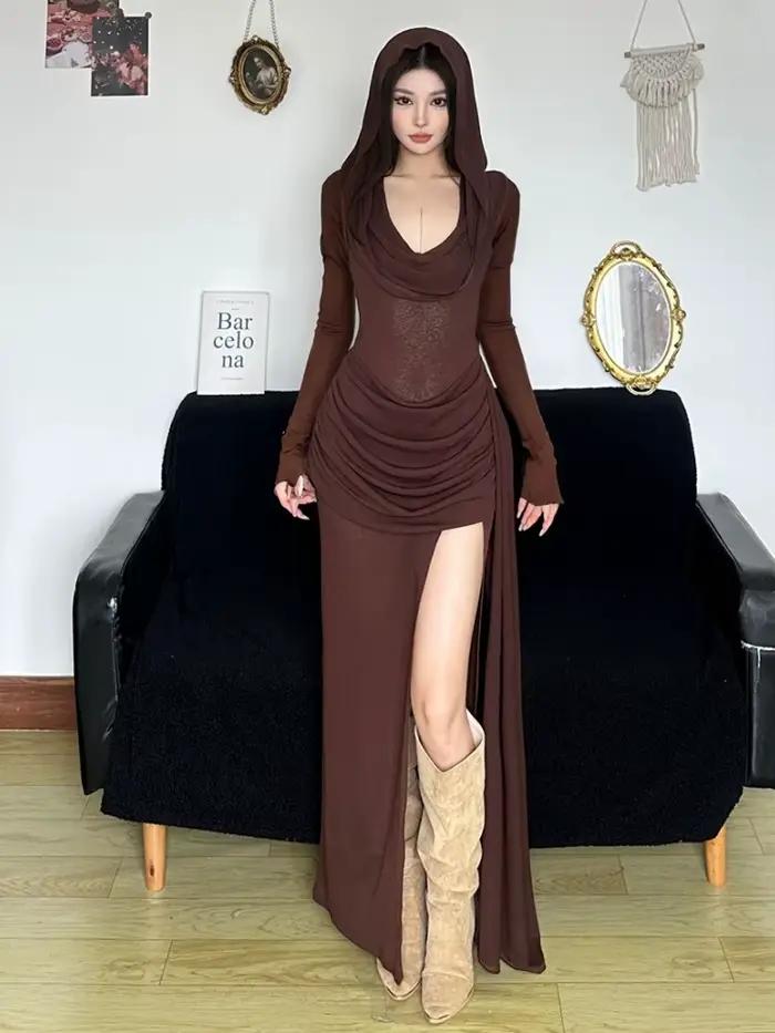 Robes longues à capuche pour femmes
