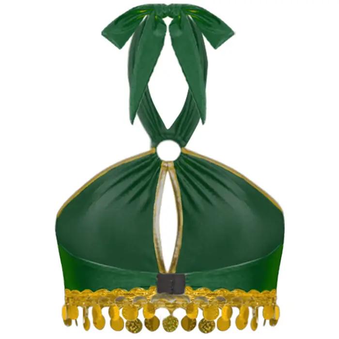 Costume de danse orientale arabe indienne pour femmes, tenue de performance de danse du ventre, haut court à sequins, jupe en mousseline, tenue de princesse cosplay