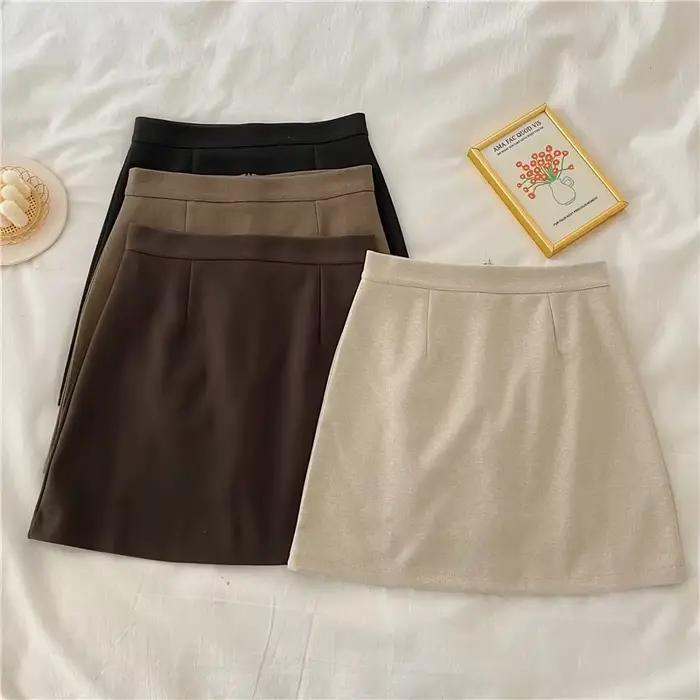 Mini-jupe A-line en polyester pour femmes, style preppy minimaliste, longueur au-dessus du genou, pour l'été et les occasions spéciales
