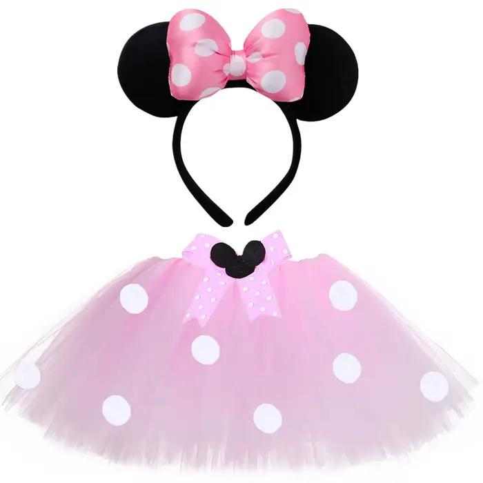 Jupe tutu rouge rose Minnie pour bébés filles