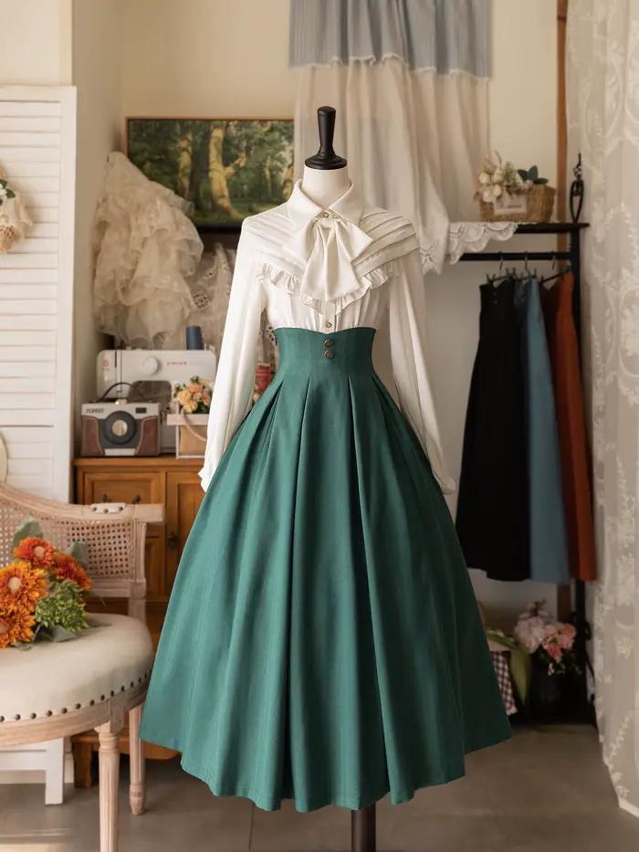 Jupe longue taille haute pour femme