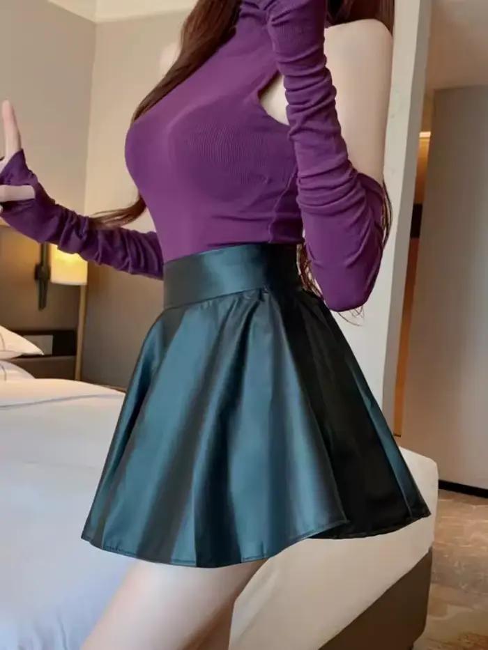 Mini jupe courte élastique polyvalente pour femmes