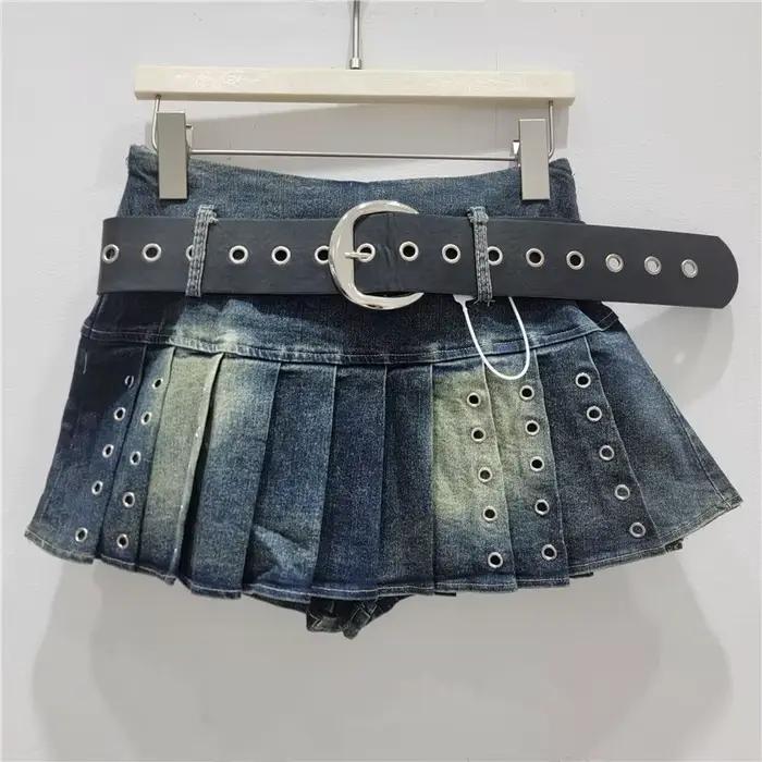 Jupe en jean plissée mini DEAT pour femme