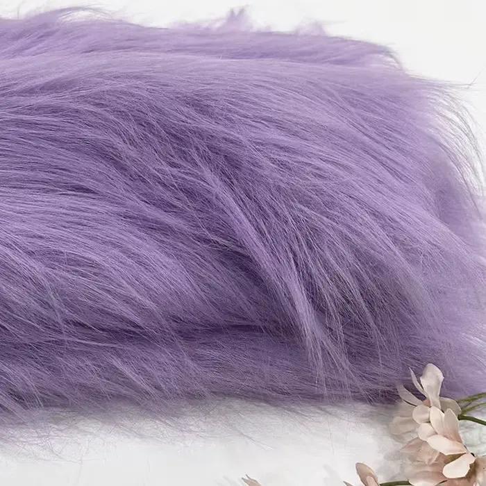 Tissu en fausse fourrure à poils longs pour artisanat et décoration intérieure polyester résistant à la déchirure matériaux de bricolage et hand made DIY occasionnels