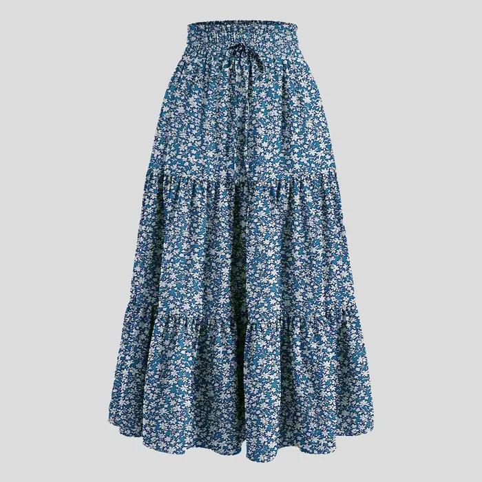 Jupe bohème à imprimé floral pour femmes