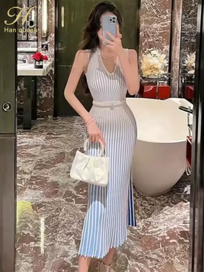 Robe de soirée mi-longue pour femmes