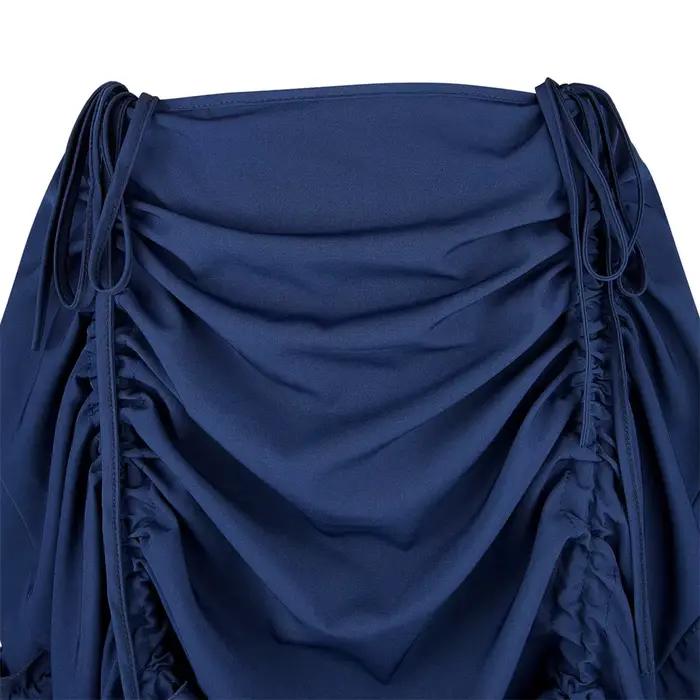 Jupe Steampunk grande taille Costume de Pirate robe à cordon femmes jupe haute basse Maxi jupe irrégulière Harajuku marron bleu jaune