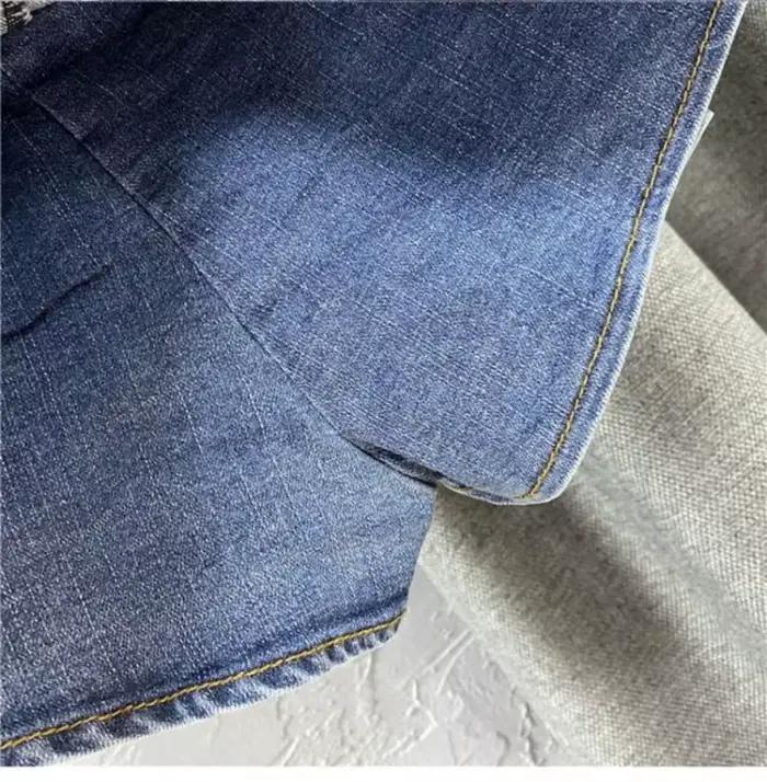 Jupe Courte Plissée Imprimée en Jean Bleu Taille Haute Style Y2K Rétro Mignonne Sexy Streetwear Femme Nouvelle Collection Été 2026