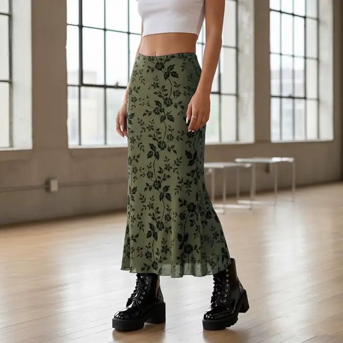 Jupe longue sirène élégante Y2K pour femme