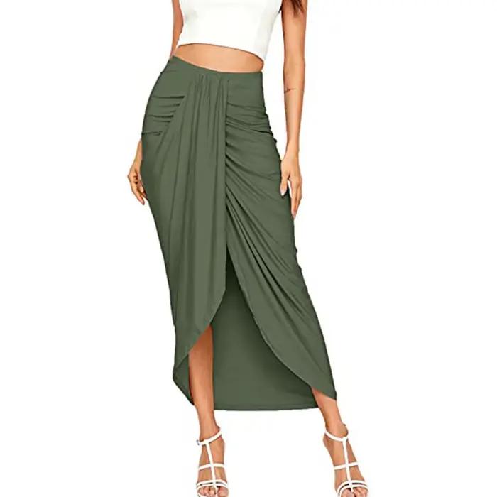 Jupe drapée taille haute pour femme