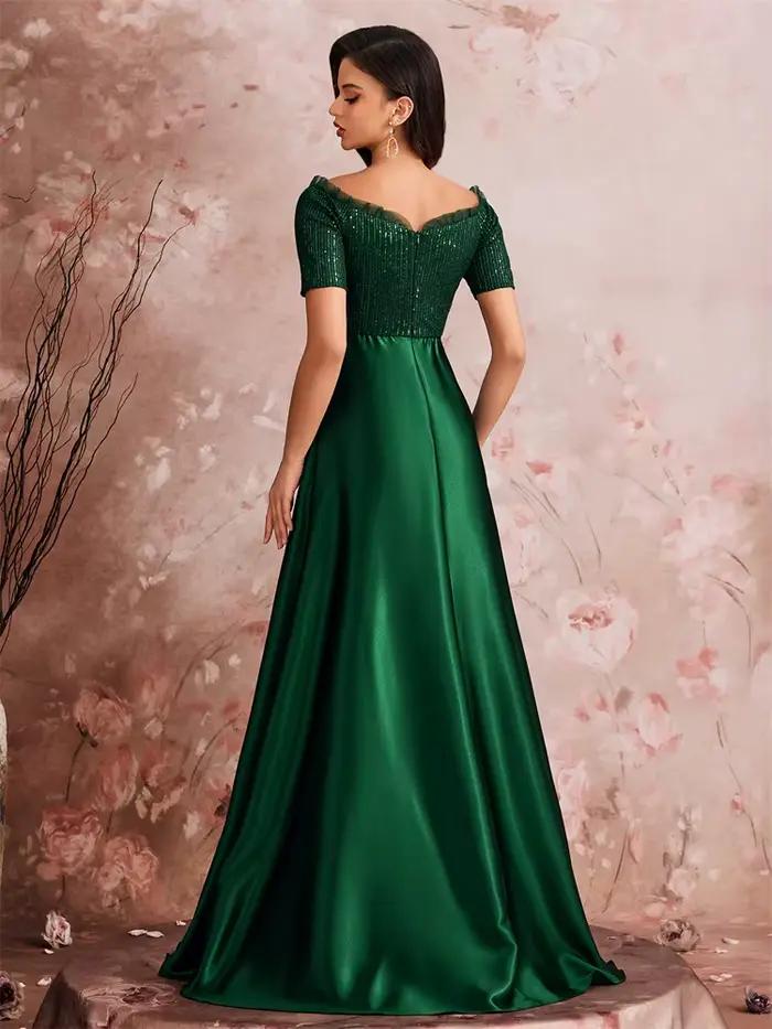 Robe de soirée de luxe en Satin vert