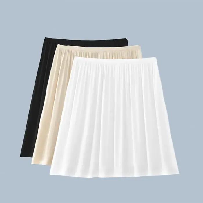 Sous-jupe intérieure anti-transparente pour femme, sous-jupe anti-exposition, blanc pur, modal fin, jupe de sécurité, été, chaud, nouveau
