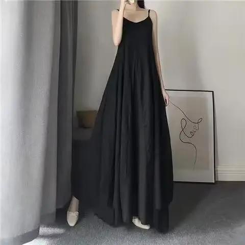 Robe longue d'été pour femme en coton pur