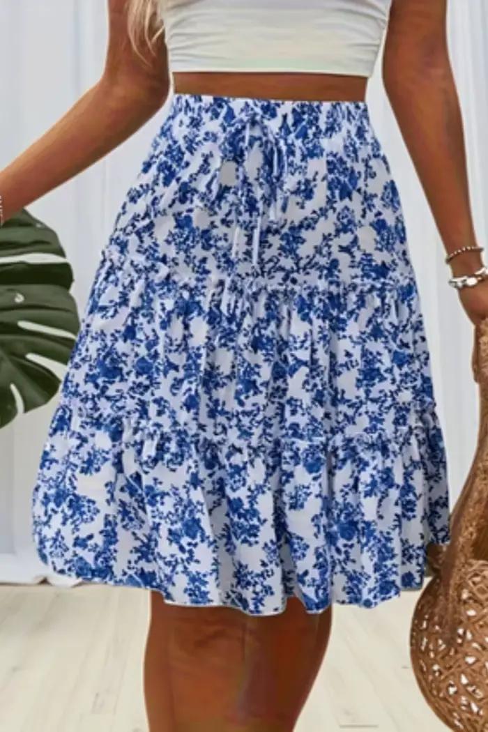 Jupe florale à la mode pour dames pour les sorties décontractées quotidiennes