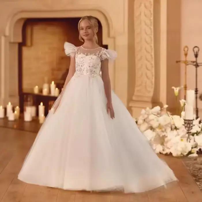 Robe de princesse bouffante pour filles, tenue de soirée formelle pour anniversaire, spectacle, concours de beauté, ou occasion spéciale pour enfants