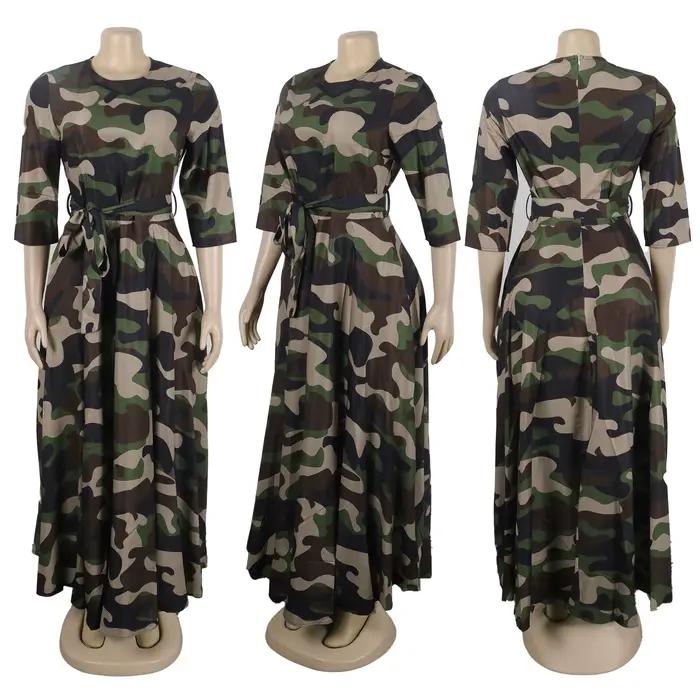 Robe de soirée de bal imprimée Camouflage