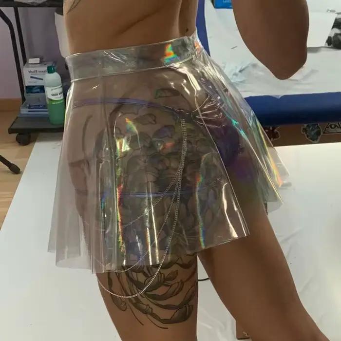 Mini jupe transparente pour femme